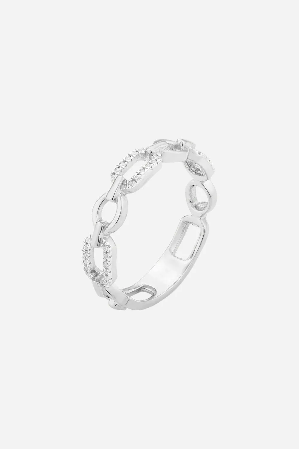 Ella Stein Linked Forever To You Stackable Ring in Sterling Silver - Size 5