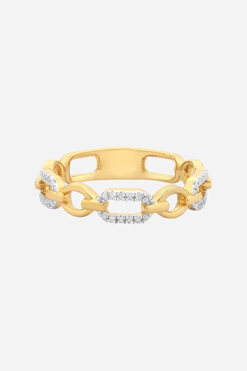 Ella Stein Linked Forever To You Stackable Ring in Yellow Gold - Size 5