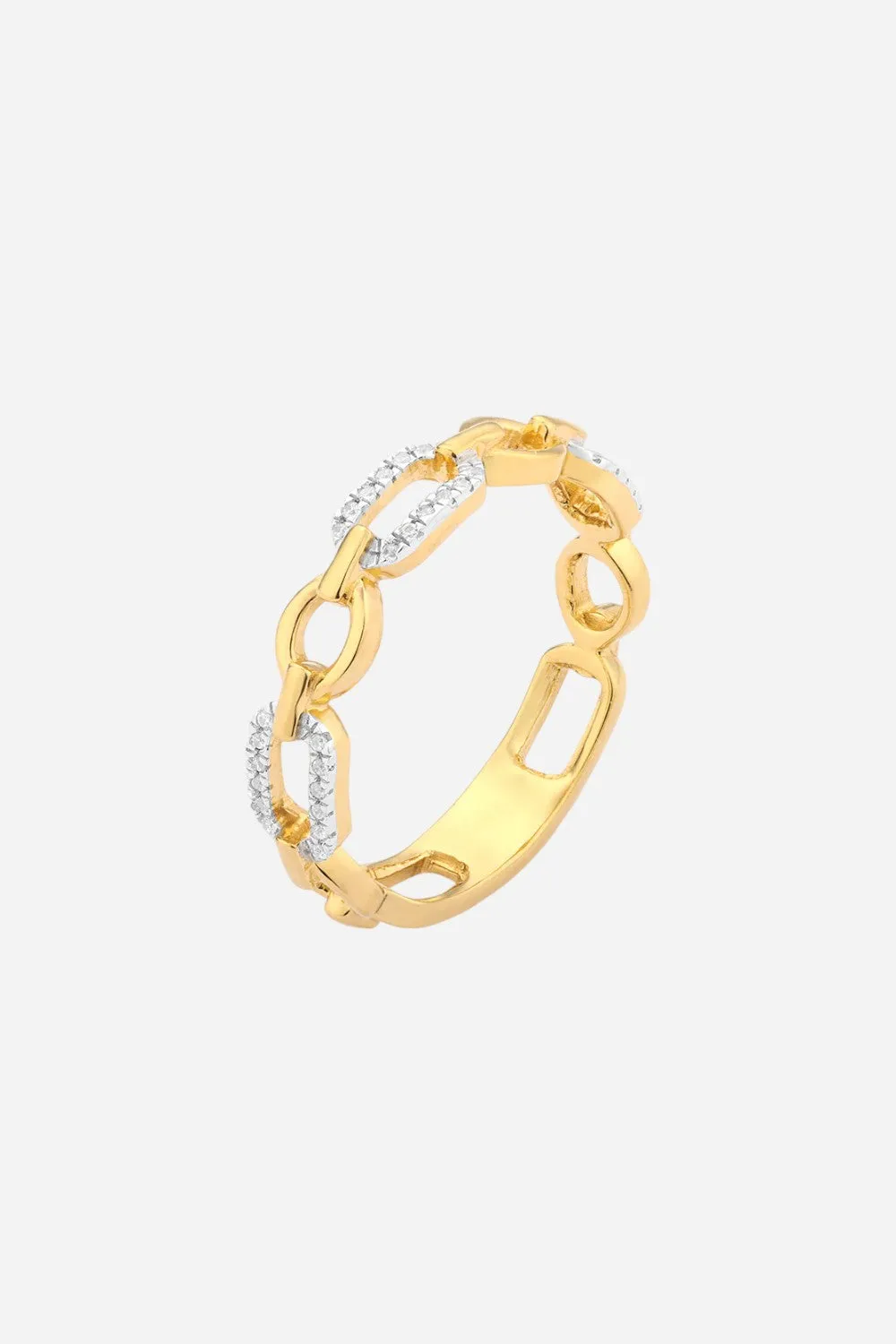 Ella Stein Linked Forever To You Stackable Ring in Yellow Gold - Size 5