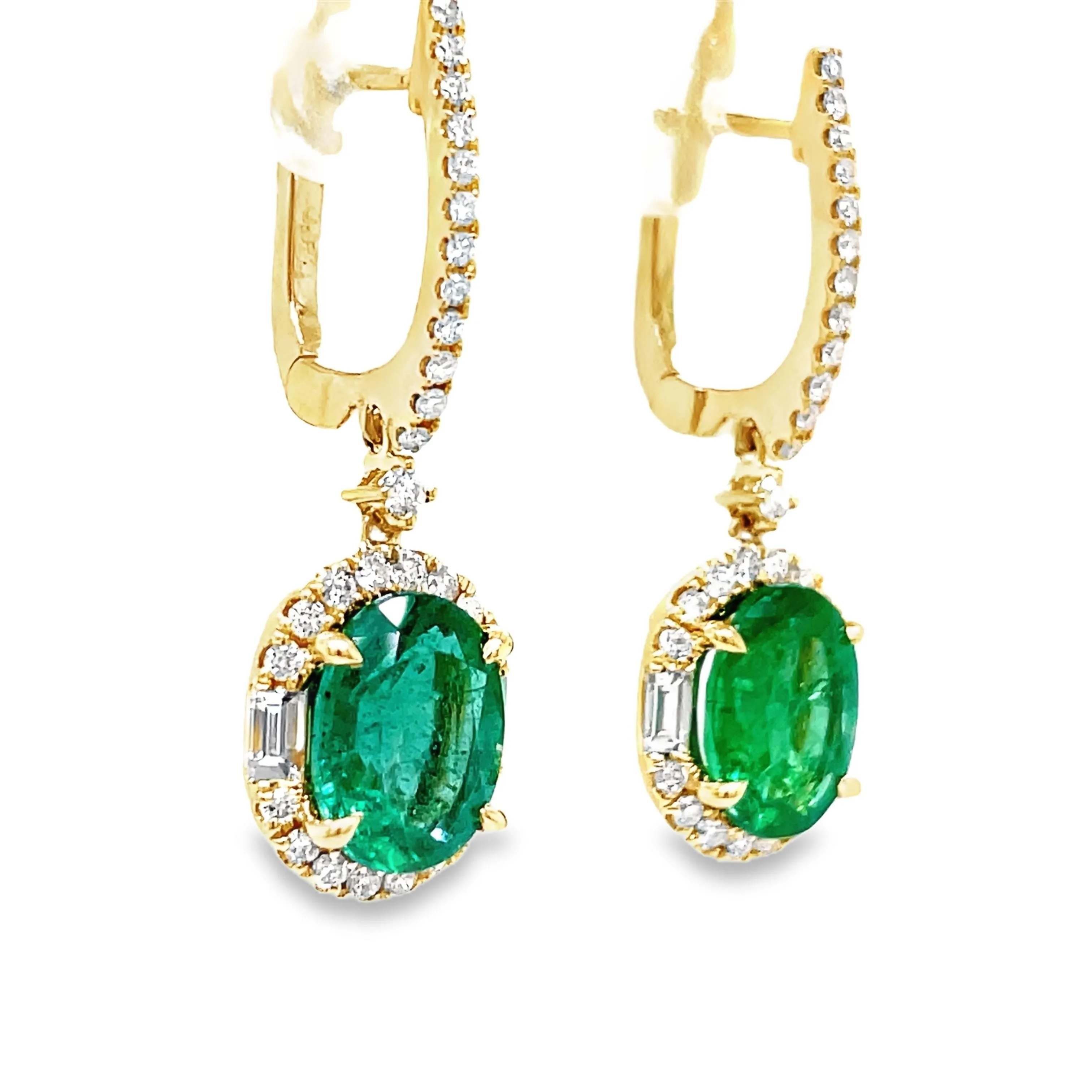 Emerald and Diamond Drop Earrings