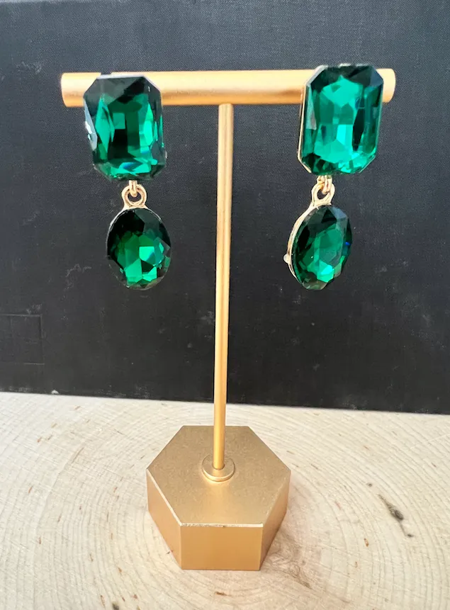 Emerald Droop Earrings