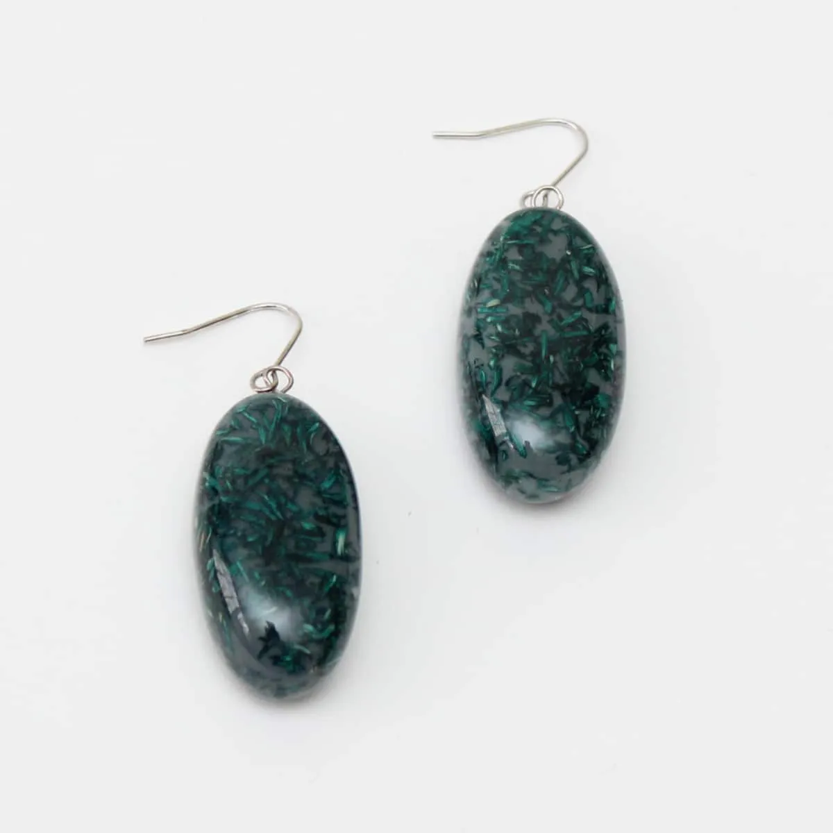 Emerald Green Speckled Thea Earring