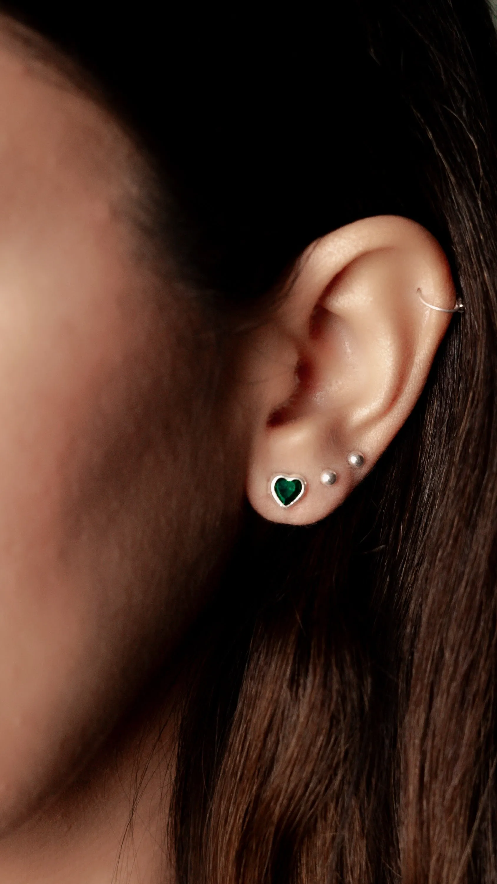 EMERALD HEART EARRINGS