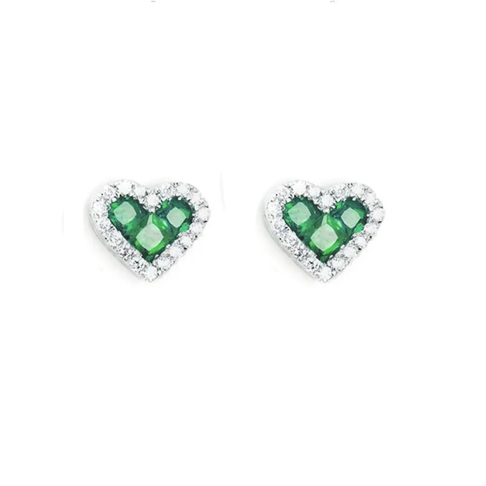 Emerald Heart Earrings