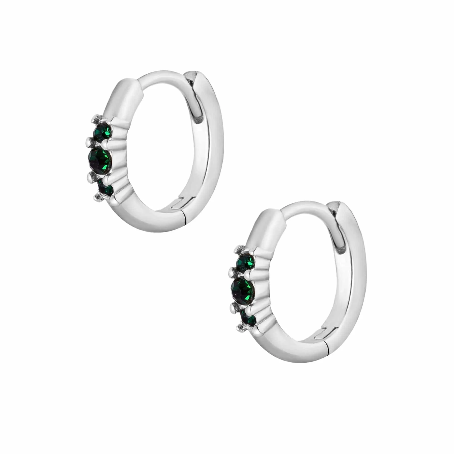 Emerald Hoop Earrings