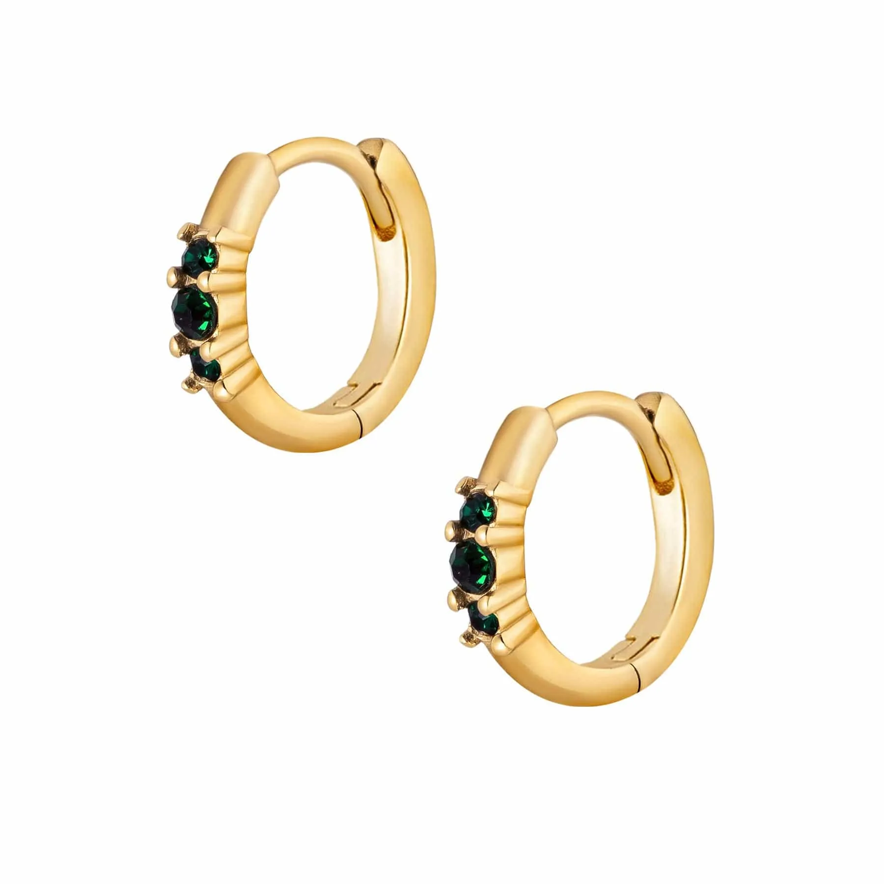 Emerald Hoop Earrings