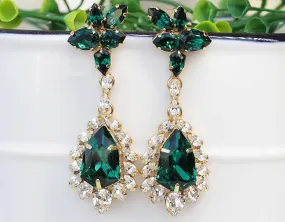 EMERALD LONG EARRINGS