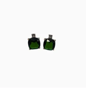 Emerald Square Sparkle Earrings