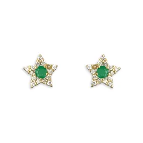 Emerald Star Earrings