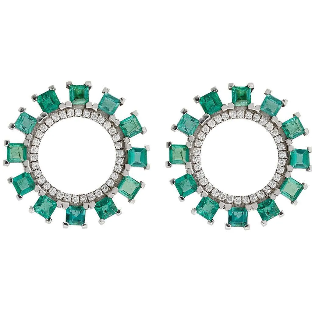 Emerald Sun Earrings Y-TTLB-Em