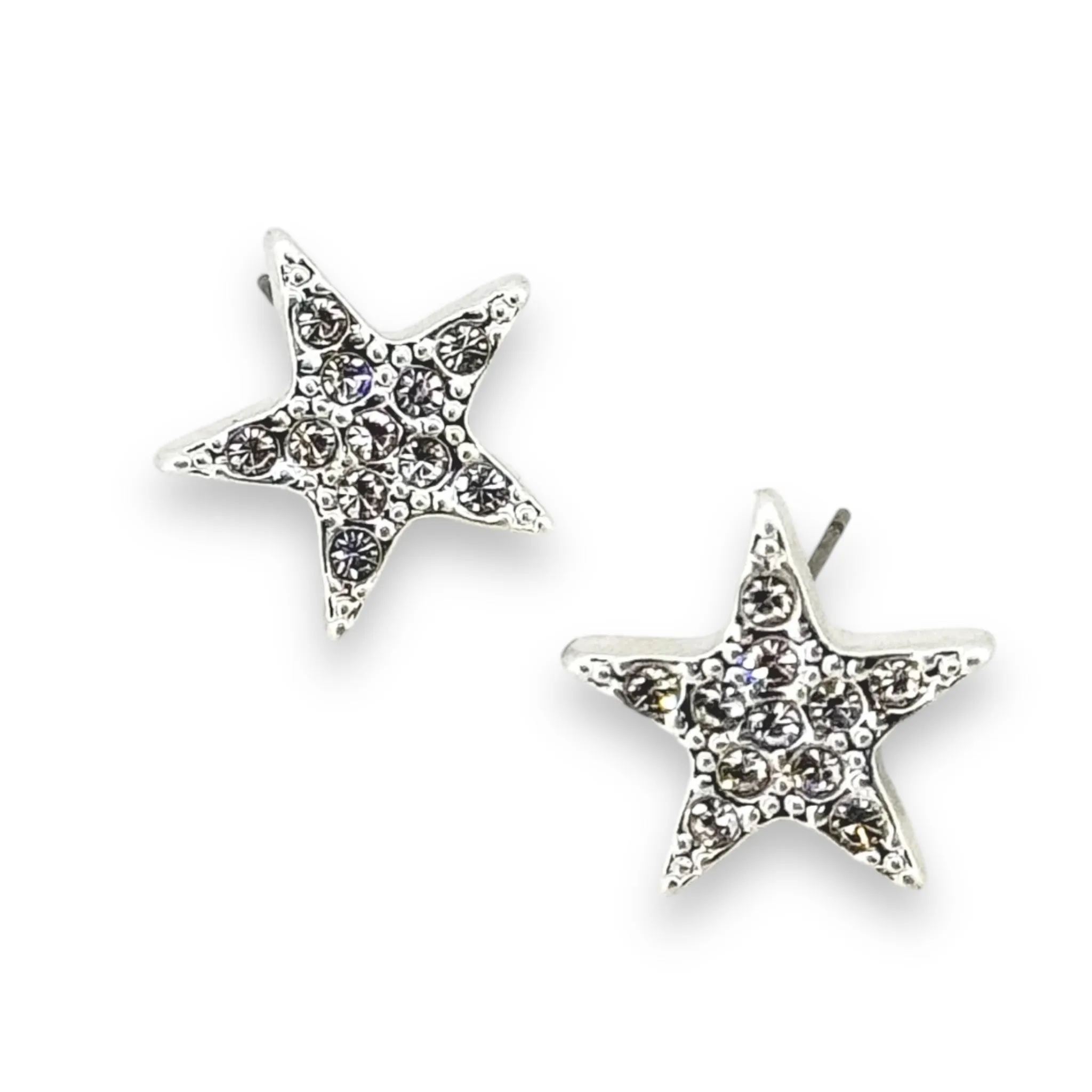 Envy Diamonte Star Stud Earrings Silver