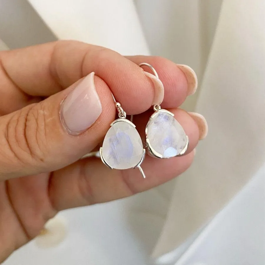 EVERYDAY GEMSTONE EARRINGS - RAINBOW MOONSTONE