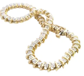 Exquisite 14ct Gold & Diamond Bracelet - A Timeless Symbol of Love