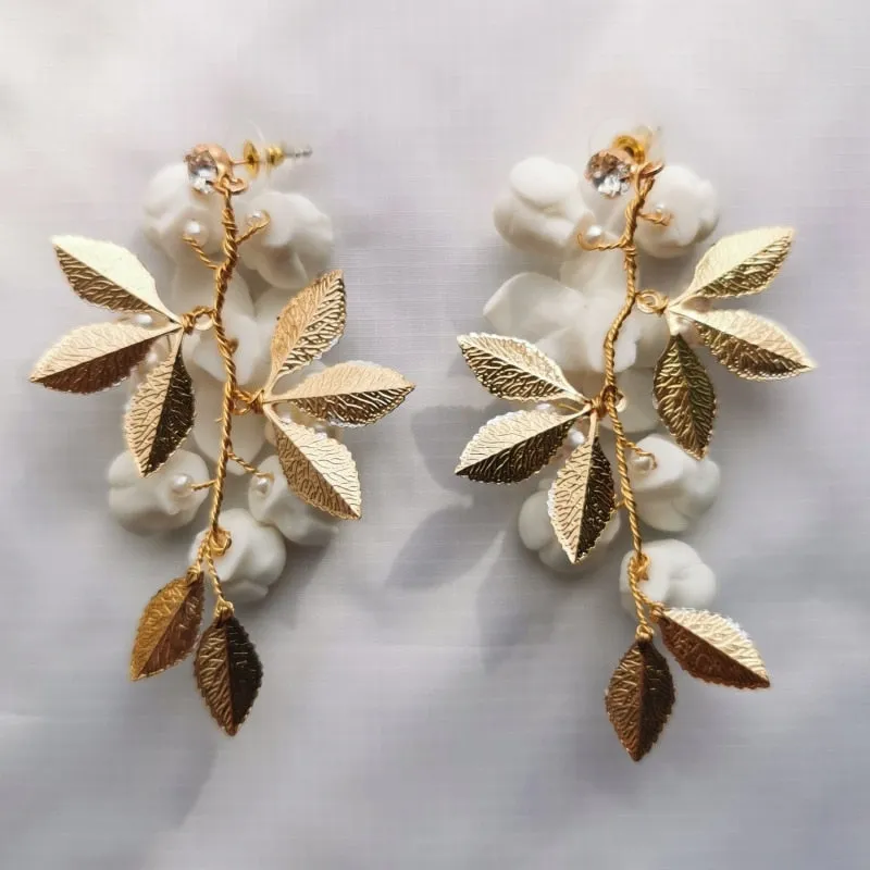 Fashion Porcelain Flower Bridal Earrings Handmade Wedding Jewelry