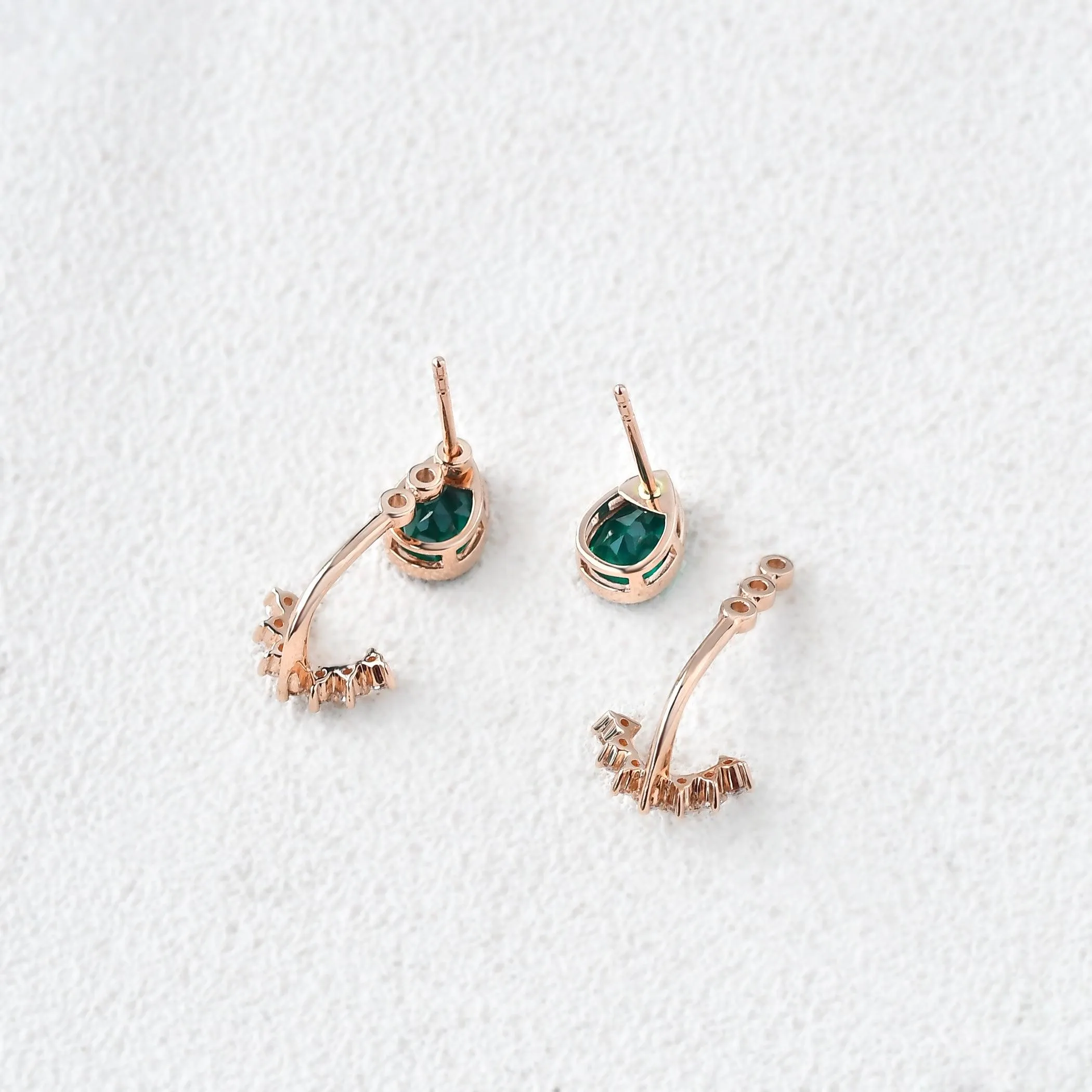 Felicegals Emerald Vintage Earrings Set 2pcs