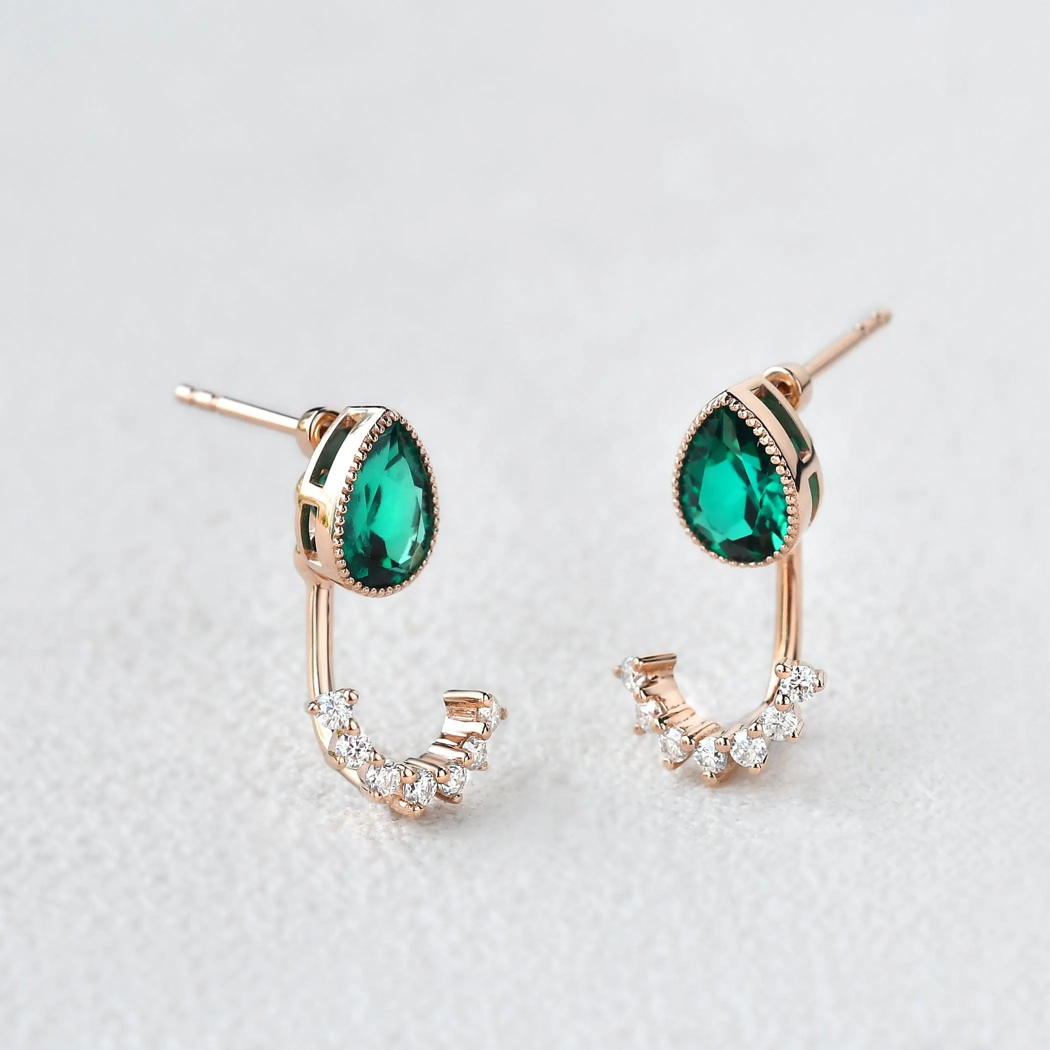 Felicegals Emerald Vintage Earrings Set 2pcs