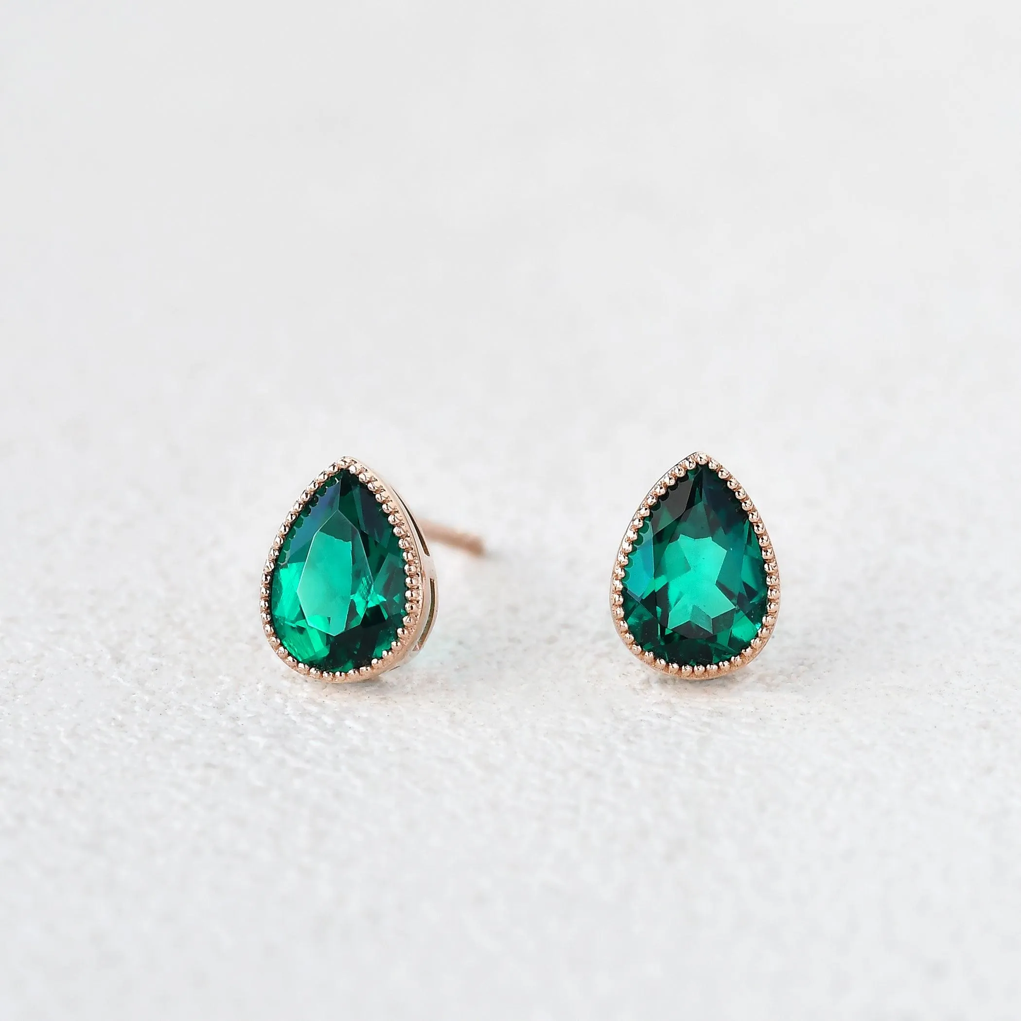 Felicegals Emerald Vintage Earrings Set 2pcs