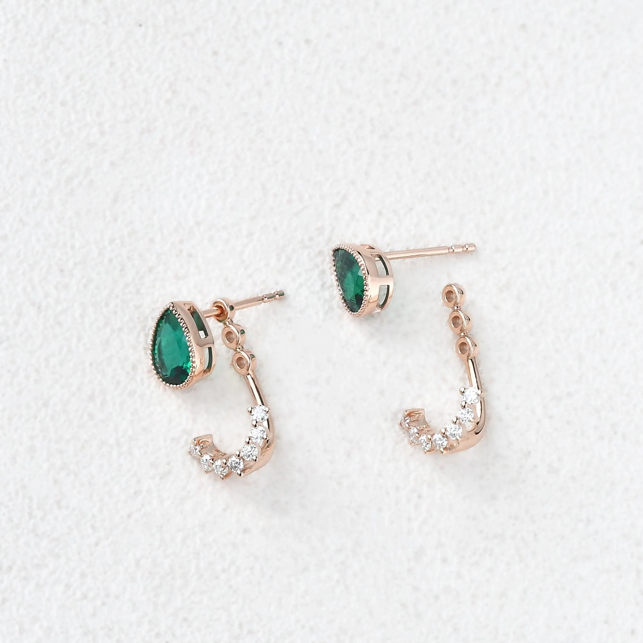 Felicegals Emerald Vintage Earrings Set 2pcs