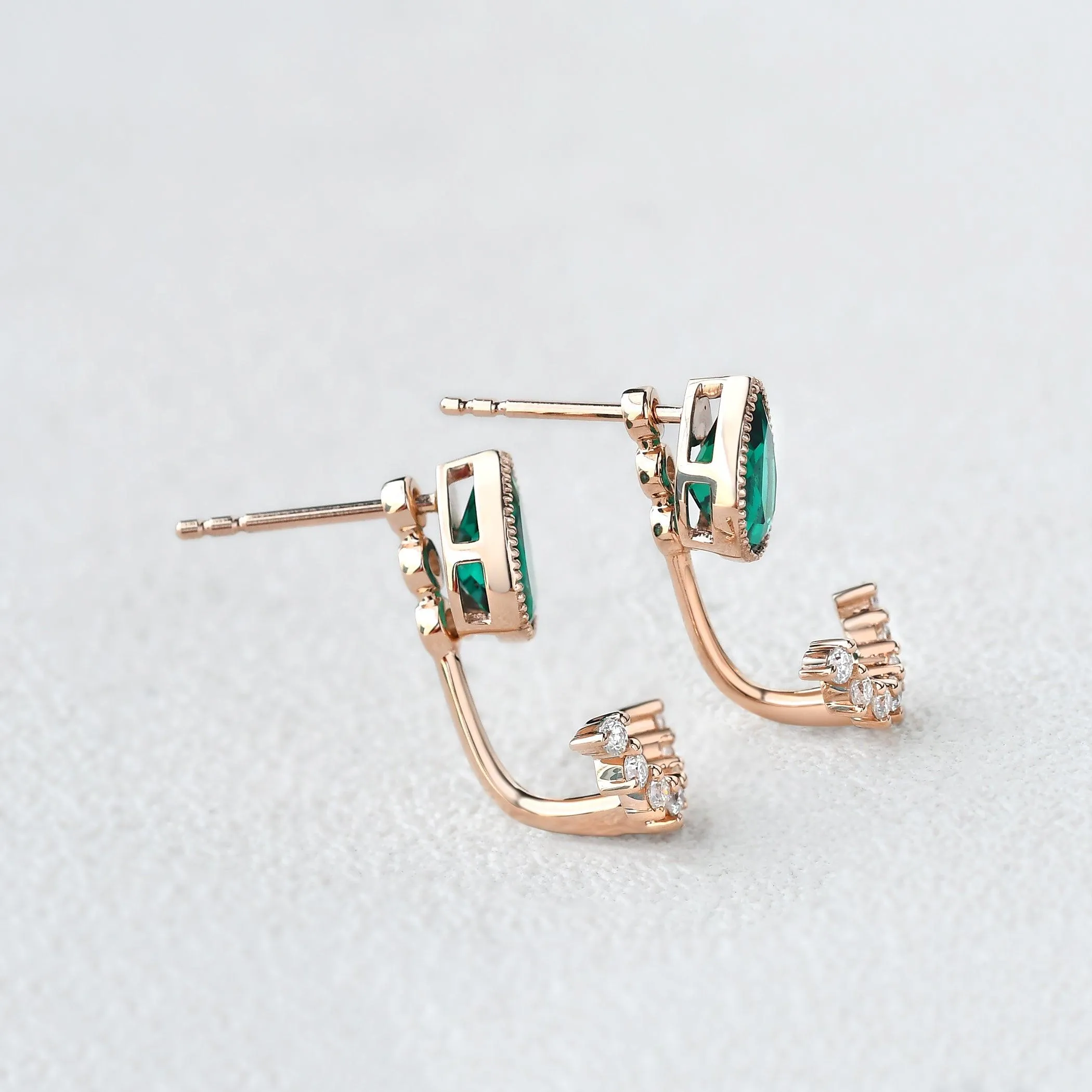 Felicegals Emerald Vintage Earrings Set 2pcs