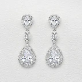 Felicegals Stimulated Diamond Halo Drop Earrings