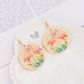 Flamingo Rattan Drop Earrings