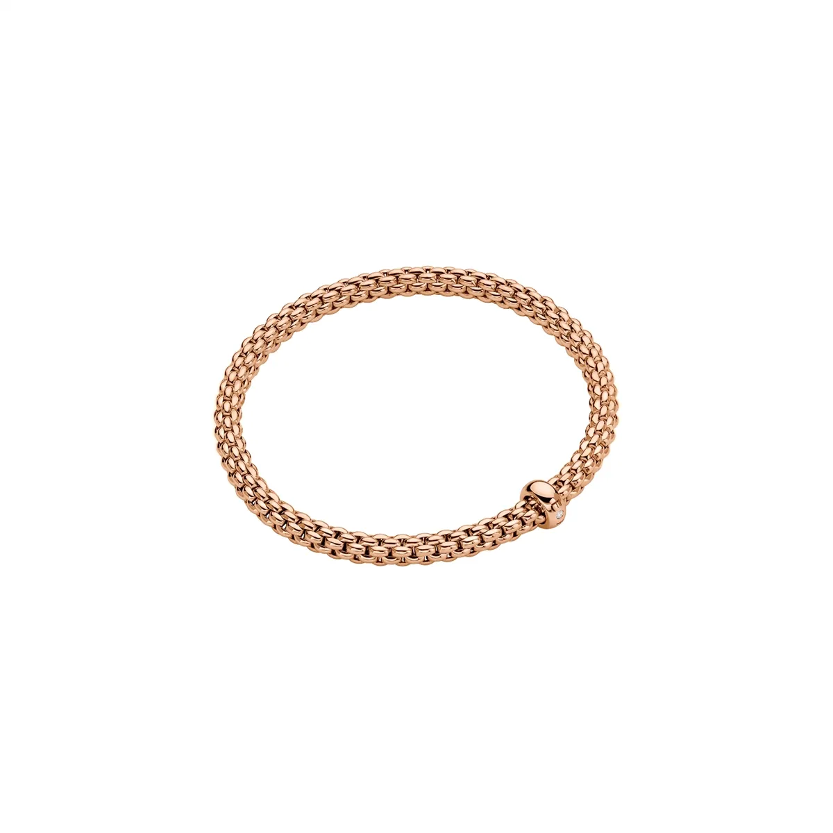 Fope 18K Rose Gold Solo Collection Diamond Bracelet, Medium Size