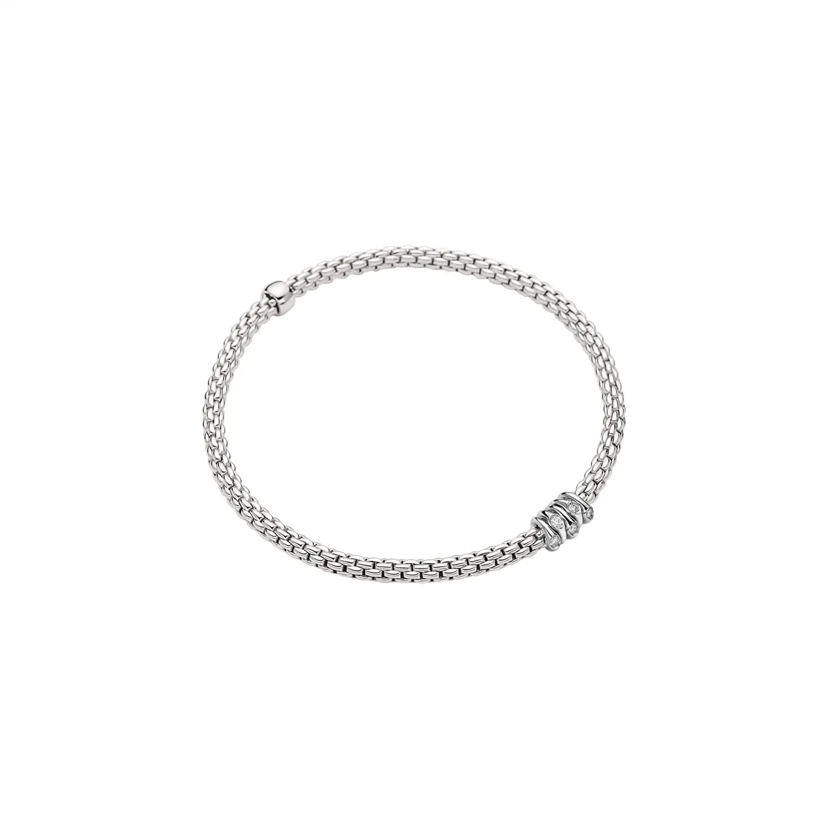 FOPE 18K White Gold Prima Collection Diamond Bracelet, Large Size