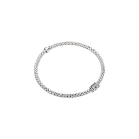 FOPE 18K White Gold Prima Collection Diamond Bracelet, Large Size