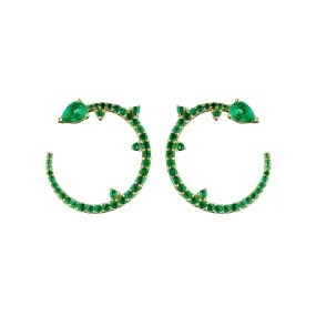 Forward Facing Emerald Constellation Hoop Earrings