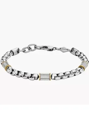 FOSSIL JEWELLERY ALL STACKED UP STEEL CHAIN BRACELET JF04138998