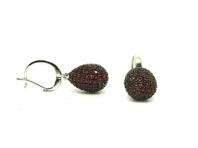 Garnet Studded Drop Earrings