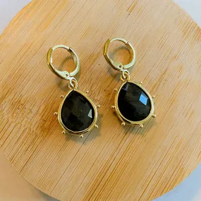 Gemstone Grommet Earring Moonstone or Labradorite