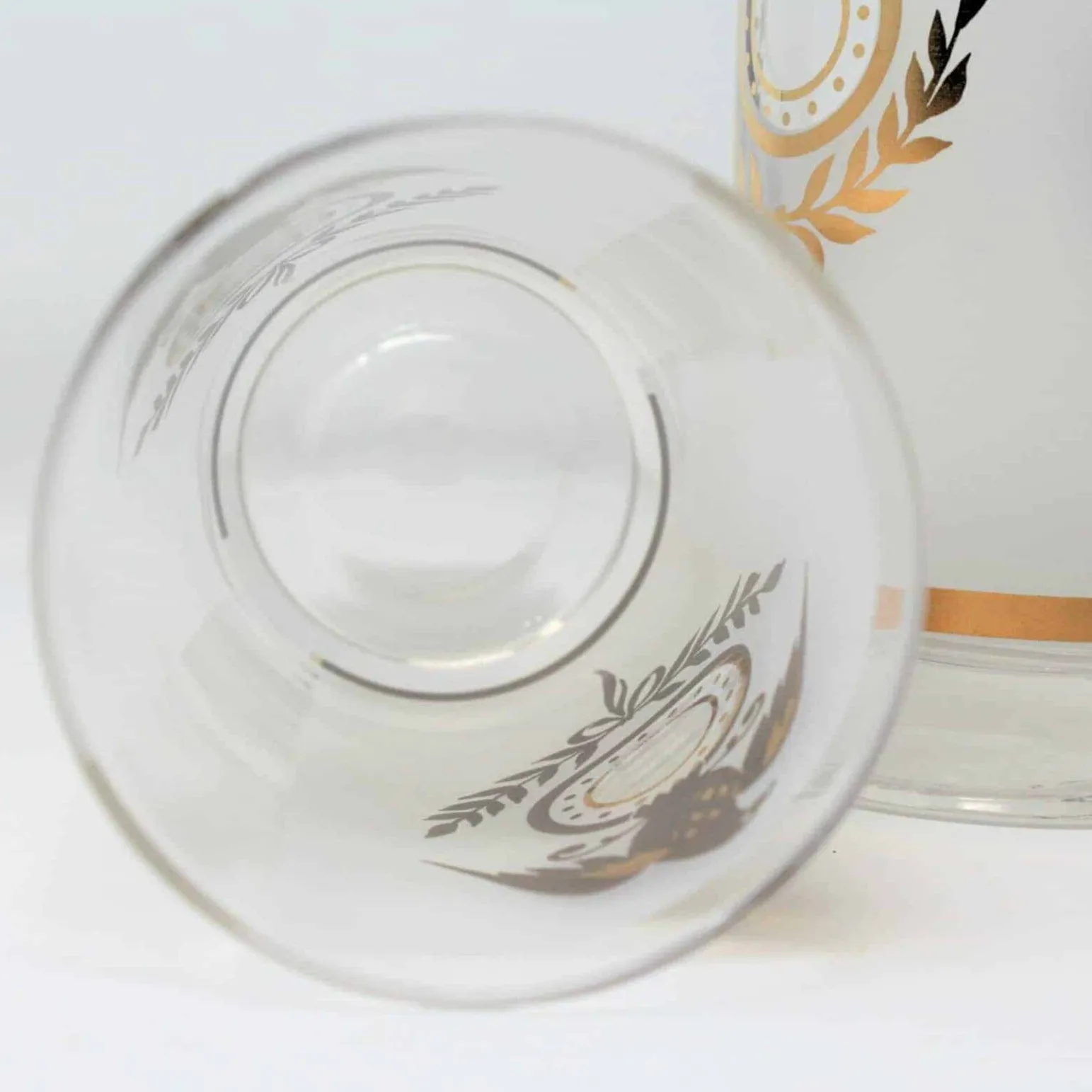 Glasses, Cocktail / Highball, Gold Eagle Frosted, Set of 2, Vintage