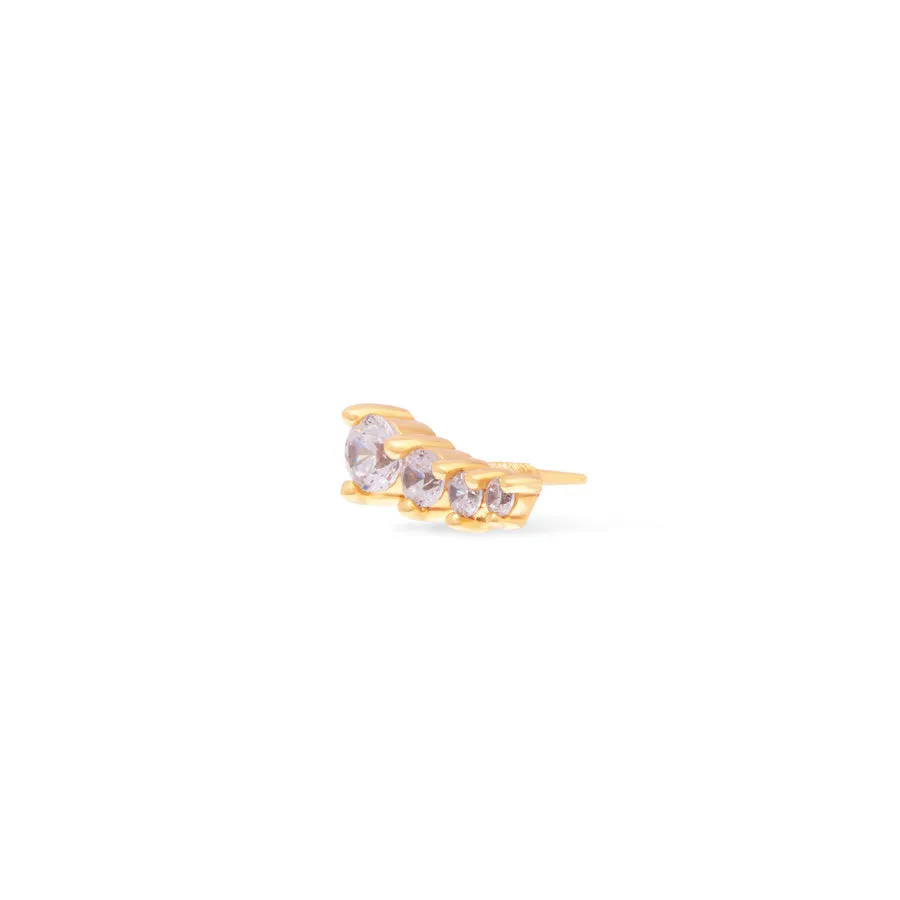 Glimmer Diamante 14K Solid Gold Front Earring Stud