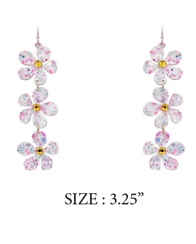 Glitter Flower Earrings