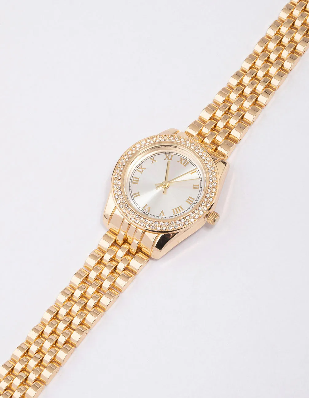 Gold Diamante Encrusted Watch