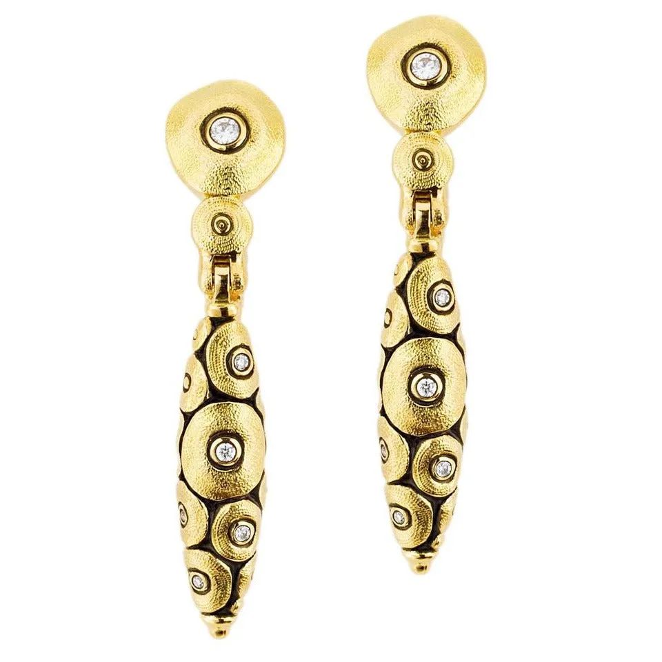 Gold Diamond Shark Earrings