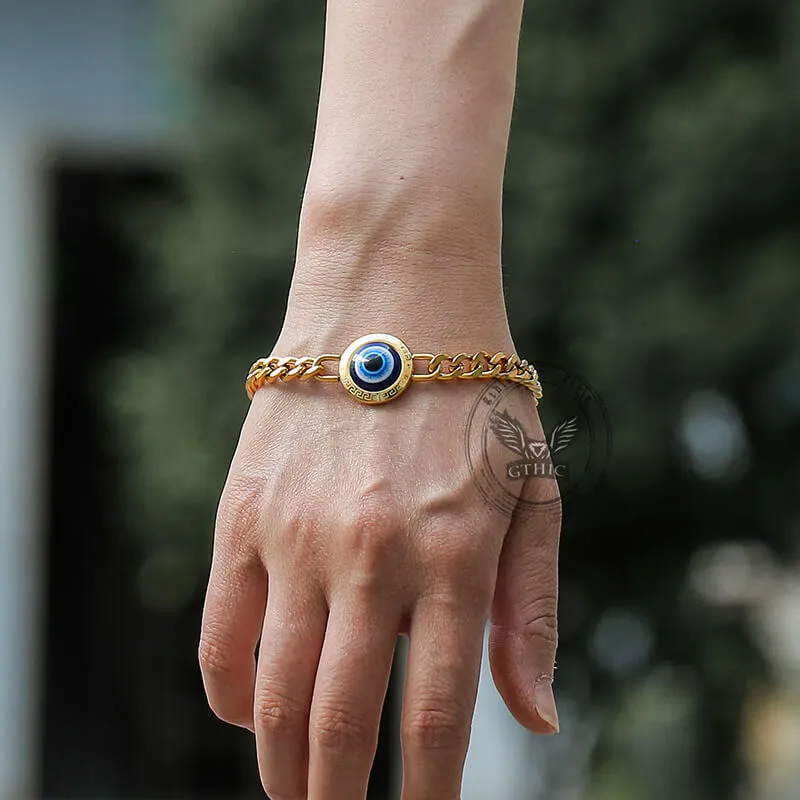 Gold Evil Eye Stainless Steel Bracelet