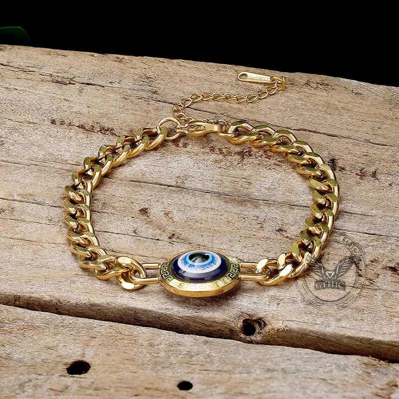 Gold Evil Eye Stainless Steel Bracelet