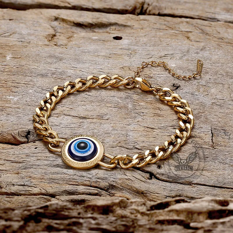 Gold Evil Eye Stainless Steel Bracelet