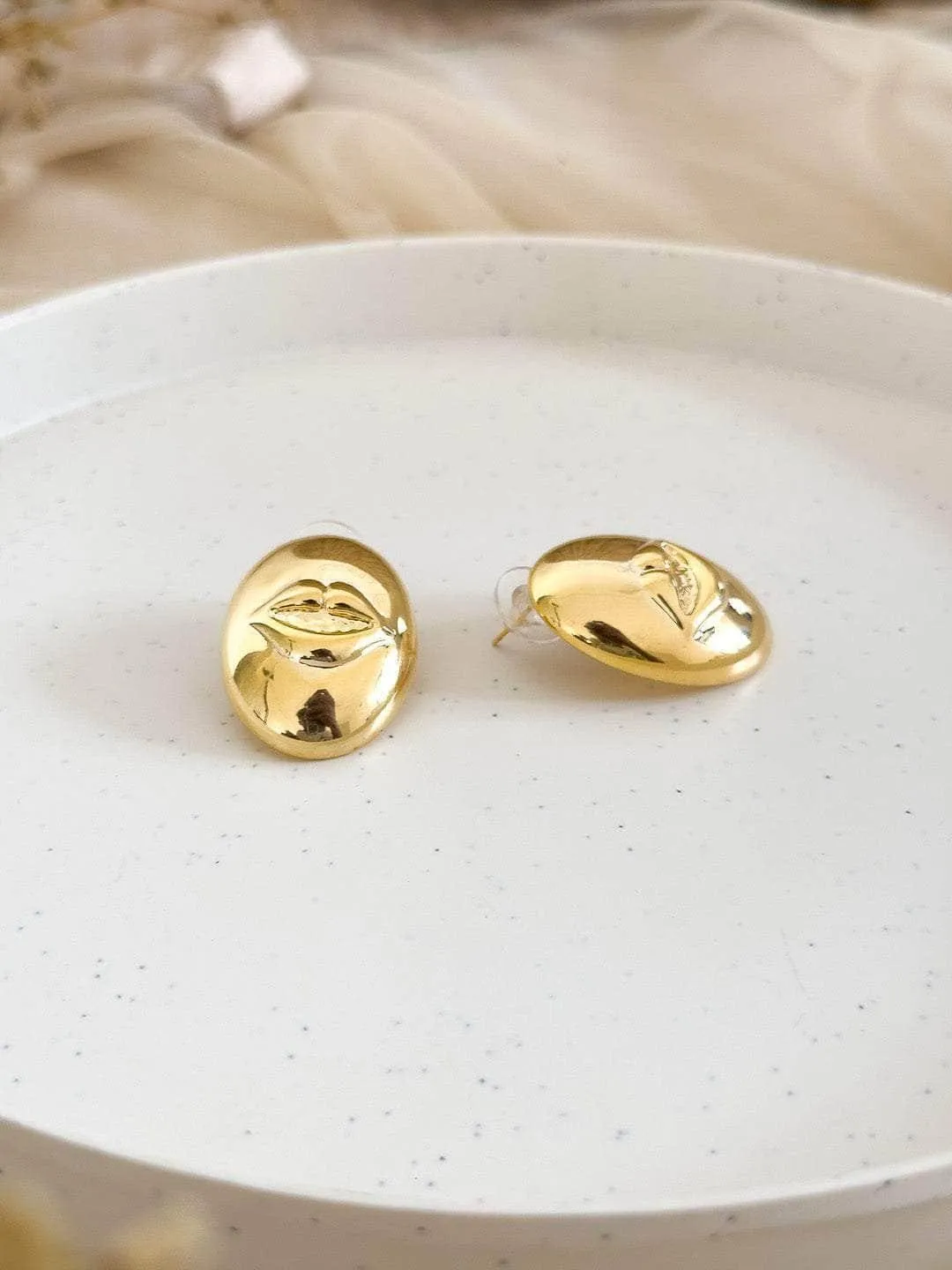 Gold Lip Earrings