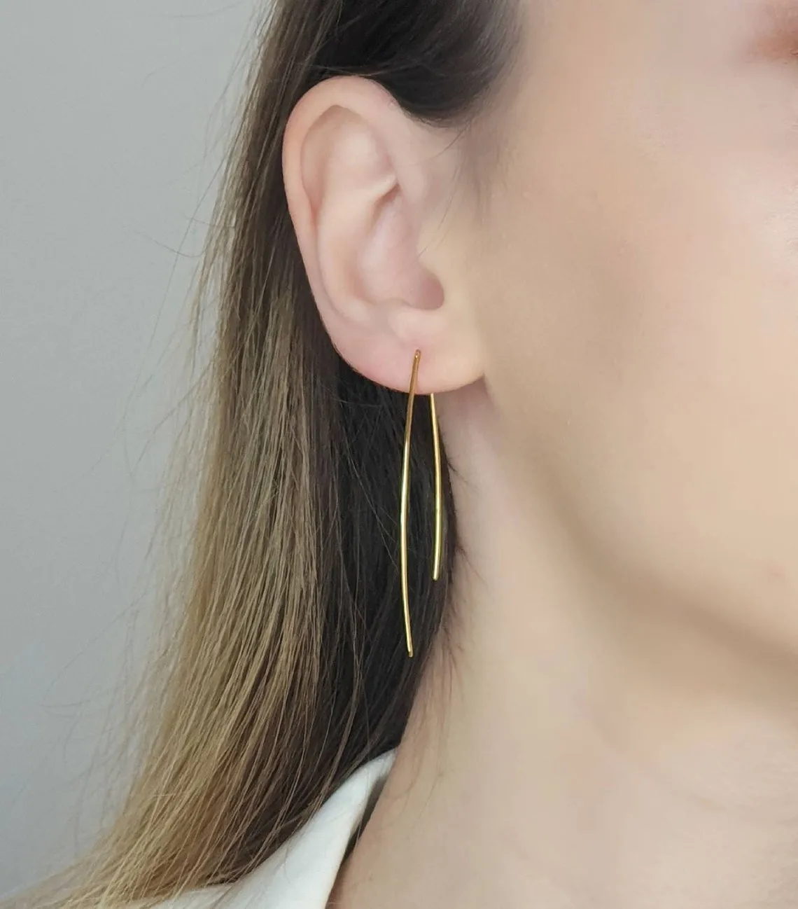 Gold Open Dangling Earrings