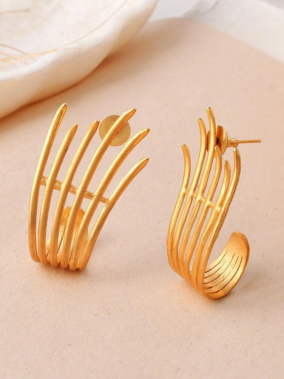 Golden Flame Stud Earring