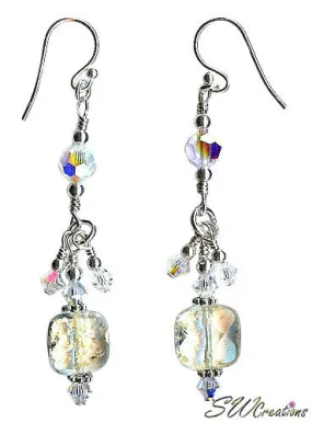 Golden Fleece Gold Point Crystal Earrings