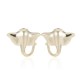 Golden Manta Ray Earrings