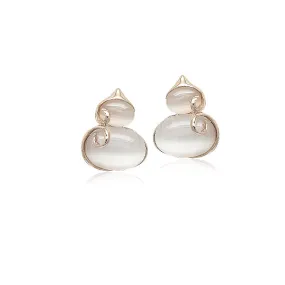 Gourd-Hulu Simulated Moonstone Earrings