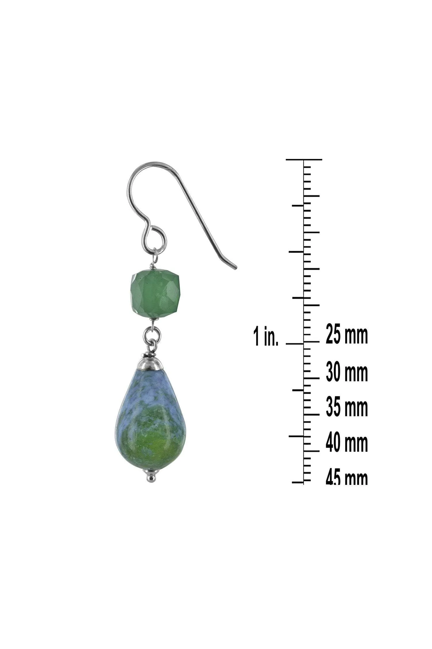 Green Chalcedony Briolette Gemstone Earrings