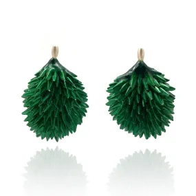 Green Layered Aluminum Earrings