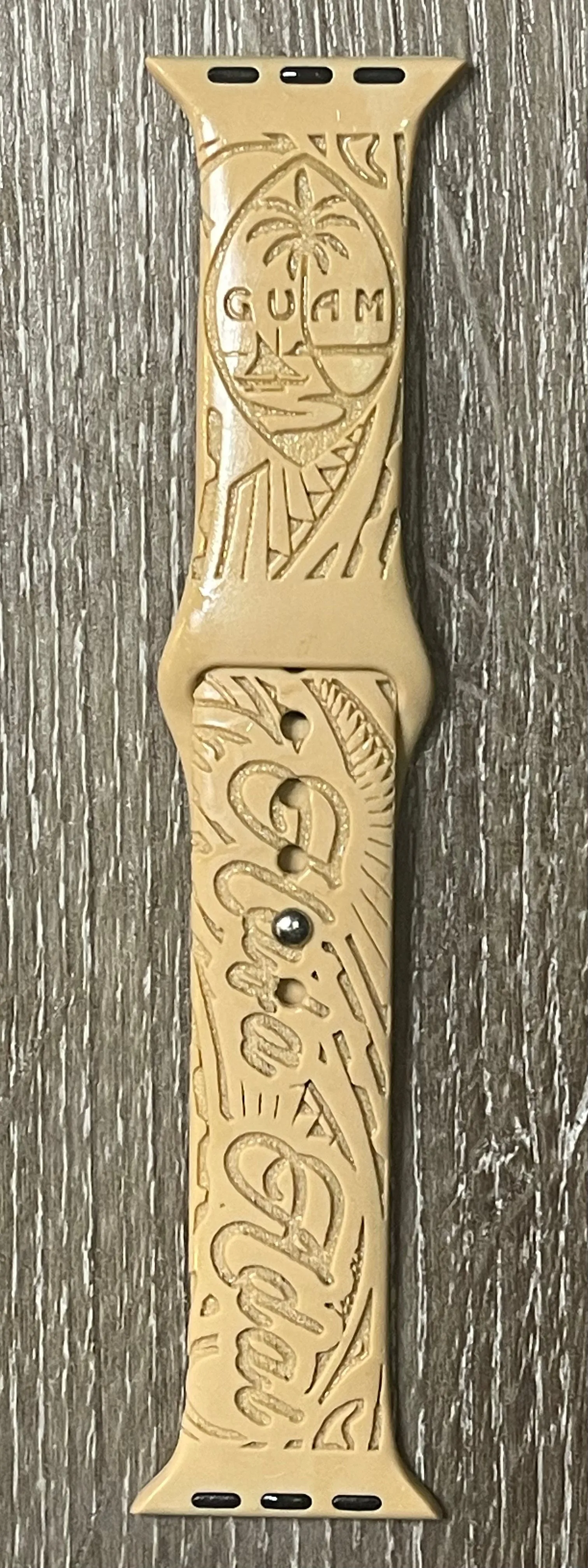 Guam Seal and Hafa Adai Engraved iWatch Bands