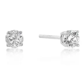 Haley Round Cut Stud Earrings – 5mm  | 0.75ct | Sterling Silver